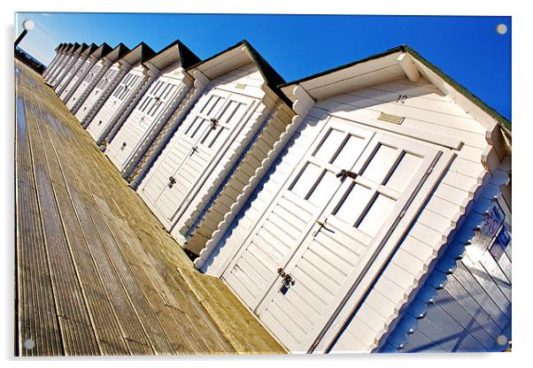 Eastbourne Beach Huts Acrylic by Phil Clements