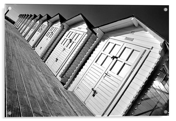 Eastbourne Beach Huts Acrylic by Phil Clements