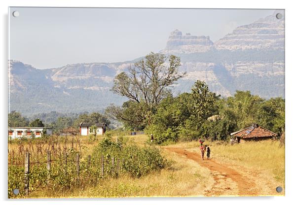 Scene from valley of Sahyadri Mountains Acrylic by Arfabita  