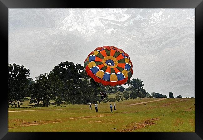 Tandem girlie Paragliders lift off Framed Print by Arfabita  