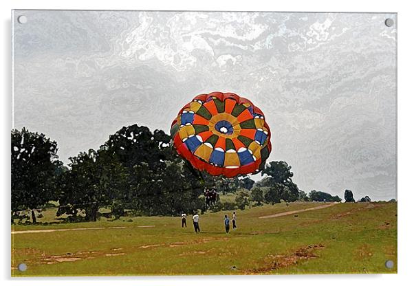 Tandem girlie Paragliders lift off Acrylic by Arfabita  