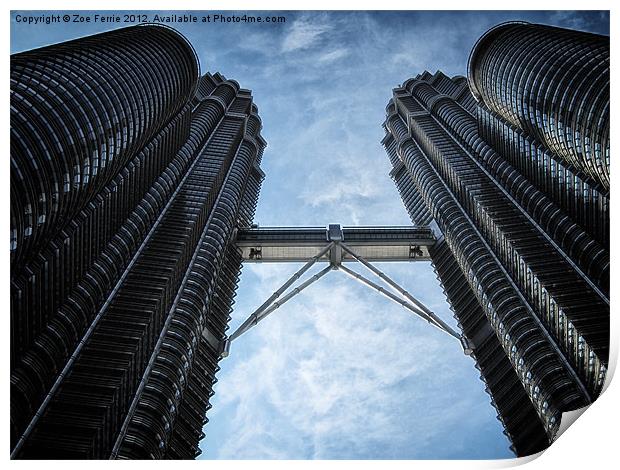 Petronas Towers in Malaysia Print by Zoe Ferrie