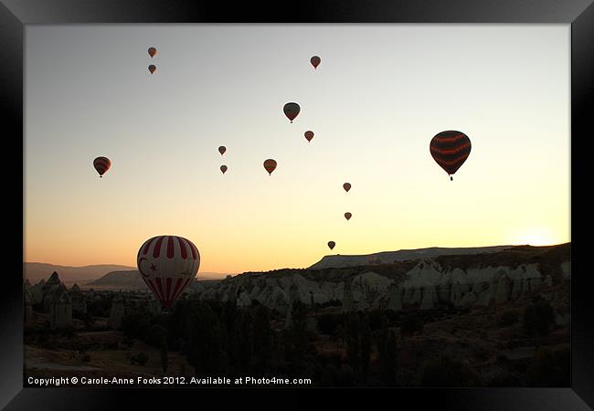 Ballooning Before Dawn Goreme Turkey Framed Print by Carole-Anne Fooks