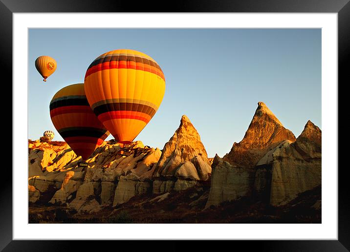 Hot Air Balloons in Goreme Turkey Framed Mounted Print by Carole-Anne Fooks