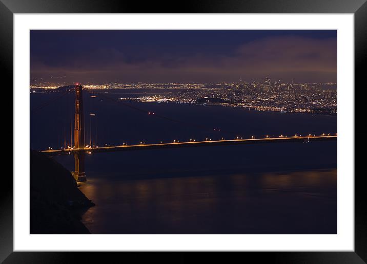 Golden Gate @ Blue Hour  Framed Mounted Print by Thomas Schaeffer