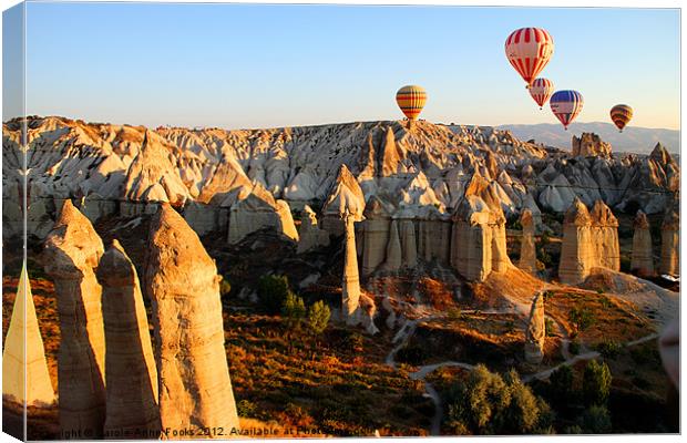 Ballooning Over The Valley of Love Canvas Print by Carole-Anne Fooks