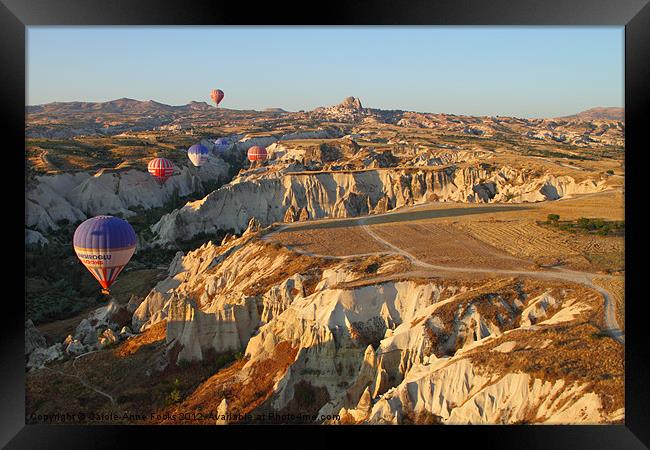 Ballooning Over Goreme Valley Framed Print by Carole-Anne Fooks