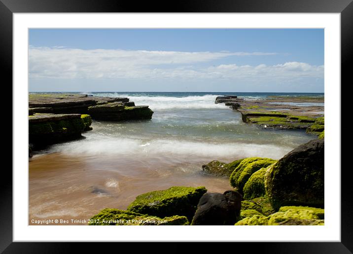 Lunching at Turimetta Framed Mounted Print by Bec Trinick