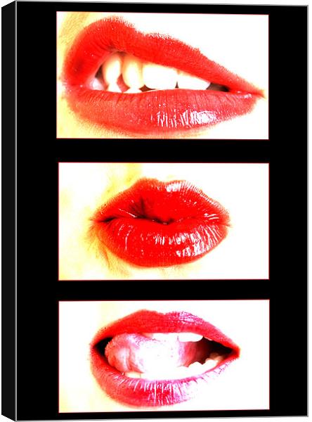 retro lips Canvas Print by Kerryann Logan