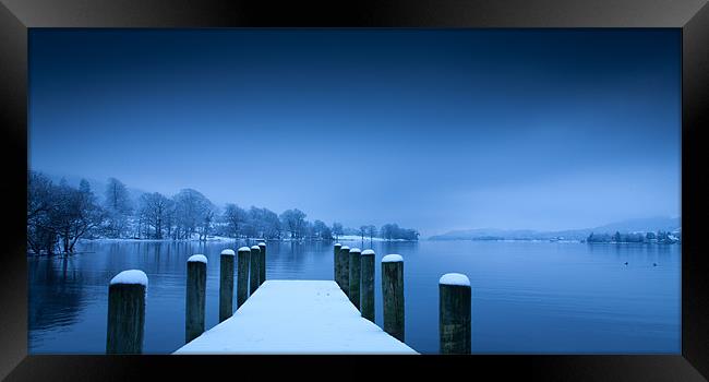 Coniston Water Blues Framed Print by Simon Wrigglesworth