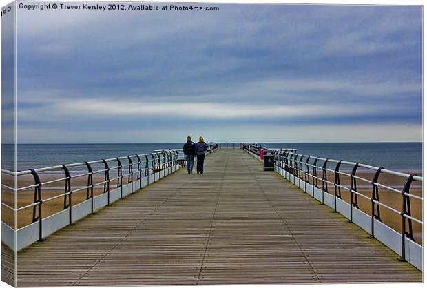 Walk on the Pier Canvas Print by Trevor Kersley RIP