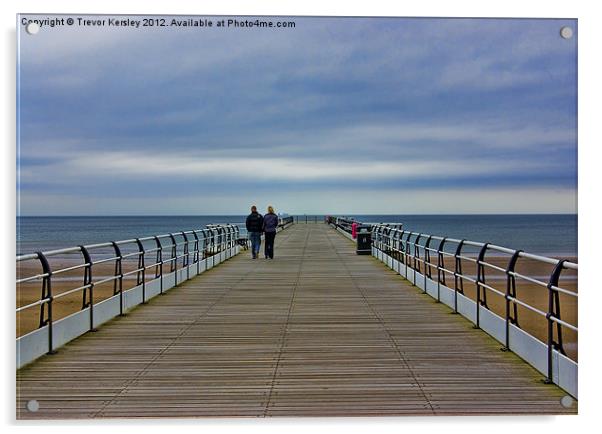 Walk on the Pier Acrylic by Trevor Kersley RIP