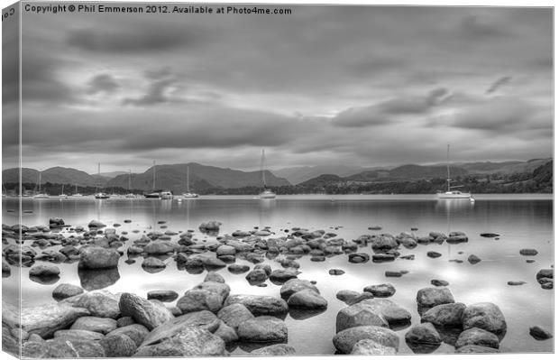 Ullswater in Mono Canvas Print by Phil Emmerson