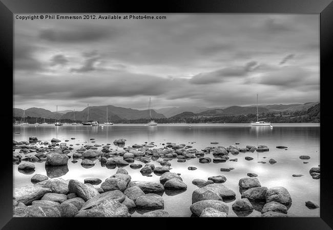 Ullswater in Mono Framed Print by Phil Emmerson