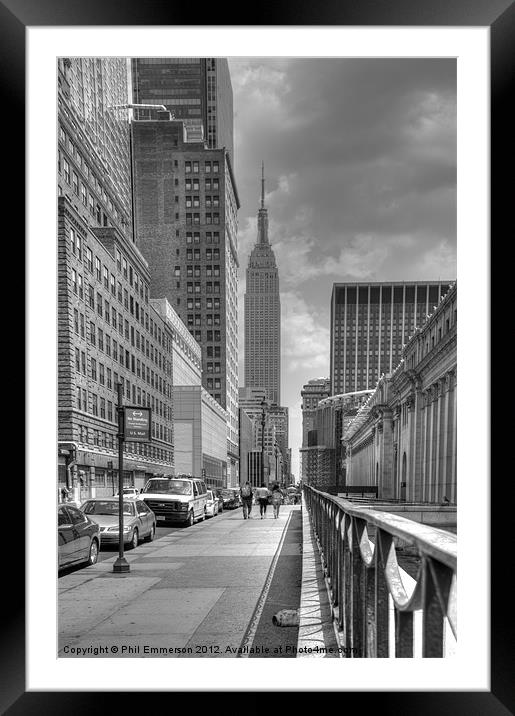 Empire State HDR Framed Mounted Print by Phil Emmerson