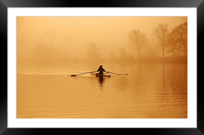 The Rower Framed Mounted Print by Tracey Whitefoot