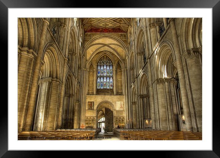 Peterborough Cathedral Arches Framed Mounted Print by Fiona Messenger