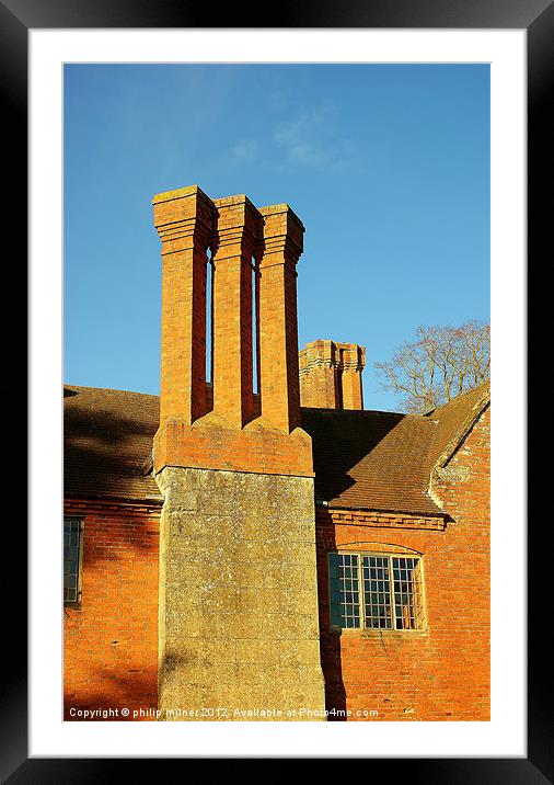Manor House Chimney's Framed Mounted Print by philip milner