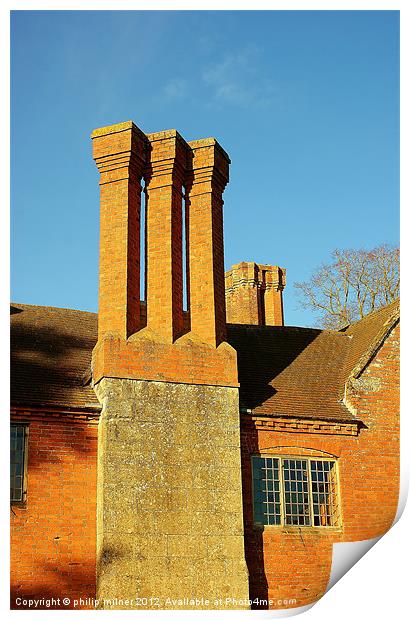 Manor House Chimney's Print by philip milner