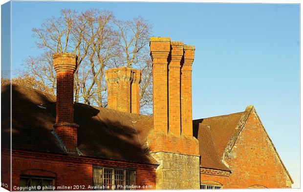 All The Manor House Chimney's Canvas Print by philip milner