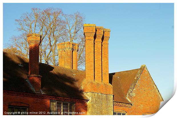 All The Manor House Chimney's Print by philip milner