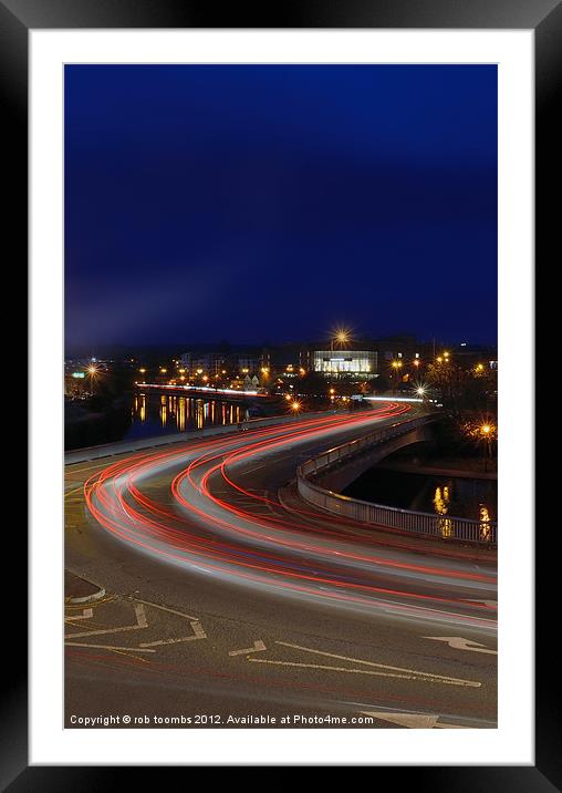 LIGHT TRAIL CURVES Framed Mounted Print by Rob Toombs