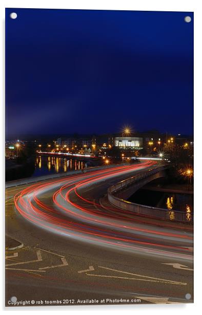 LIGHT TRAIL CURVES Acrylic by Rob Toombs