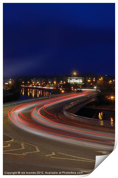 LIGHT TRAIL CURVES Print by Rob Toombs
