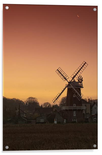 Sunrise at Cley Windmill Acrylic by Scott Simpson