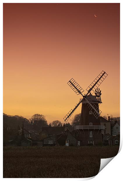 Sunrise at Cley Windmill Print by Scott Simpson