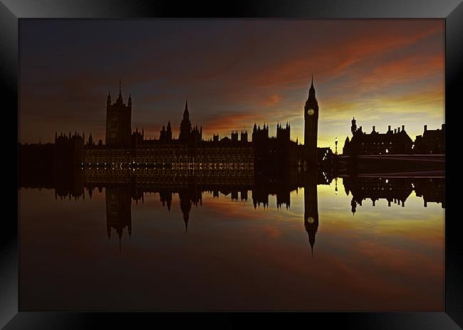 London at Night Framed Print by Elaine Whitby