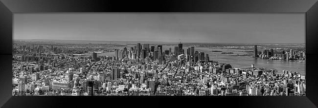 New York City Skyline Panorama Framed Print by Phil Emmerson