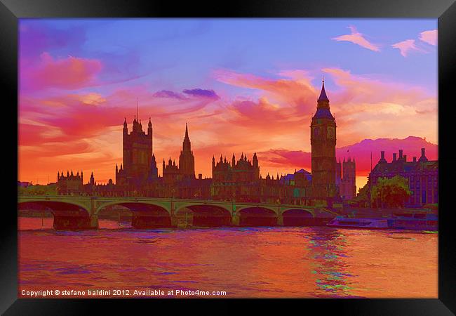 The house of parliament and westminster bridge Framed Print by stefano baldini