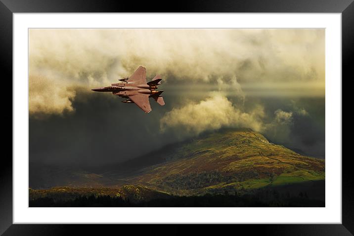 an eagle over cumbria Framed Mounted Print by meirion matthias