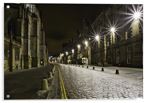 The Royal Mile Edinburgh Acrylic by Buster Brown