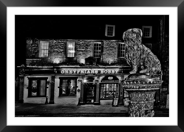 Greyfriars Bobby Statue Framed Mounted Print by Buster Brown