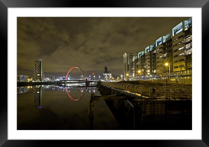 River Clyde and Squinty Bridge Framed Mounted Print by Buster Brown