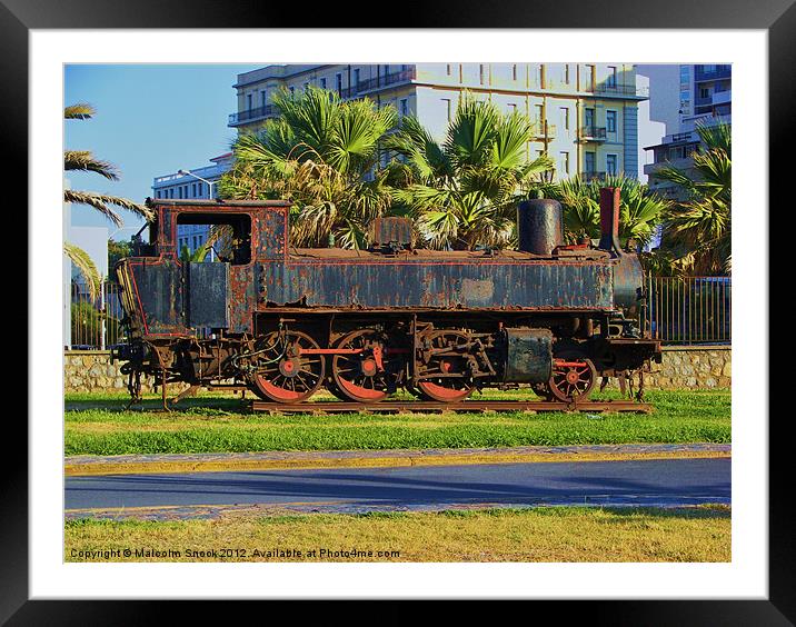 Rusting steam engine Framed Mounted Print by Malcolm Snook