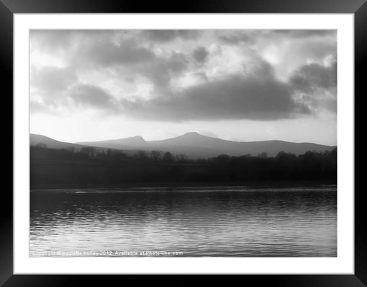 Llangorse Lake.Brecon Beacons. Framed Mounted Print by paulette hurley