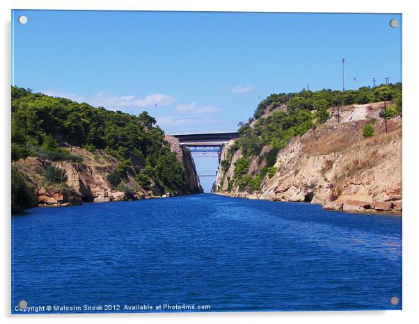 Corinth Canal Acrylic by Malcolm Snook