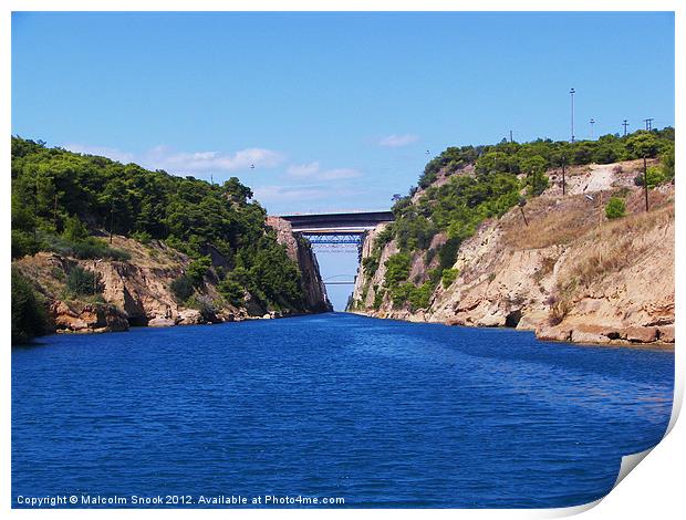Corinth Canal Print by Malcolm Snook