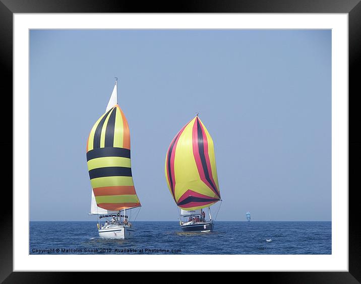 Colourful spinnakers Framed Mounted Print by Malcolm Snook