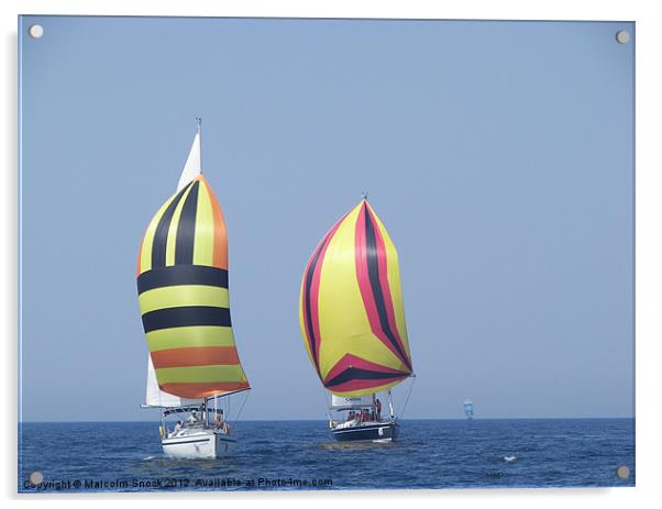 Colourful spinnakers Acrylic by Malcolm Snook