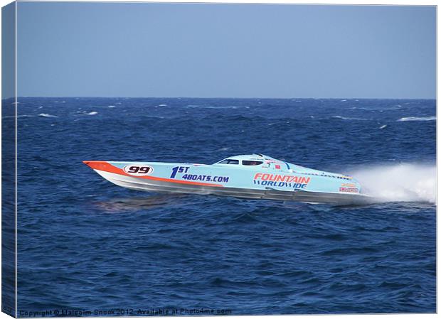 Offshore Powerboat Racing Canvas Print by Malcolm Snook