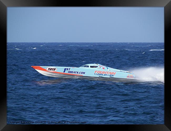 Offshore Powerboat Racing Framed Print by Malcolm Snook