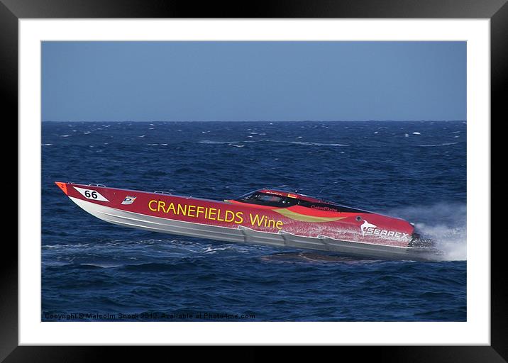 Offshore Powerboat Racer Framed Mounted Print by Malcolm Snook