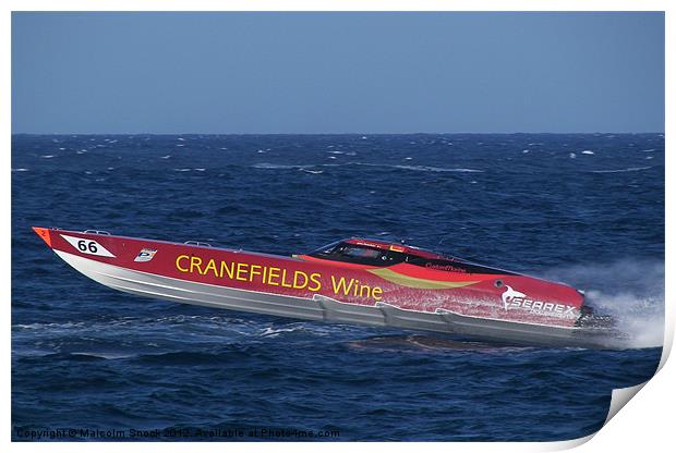 Offshore Powerboat Racer Print by Malcolm Snook