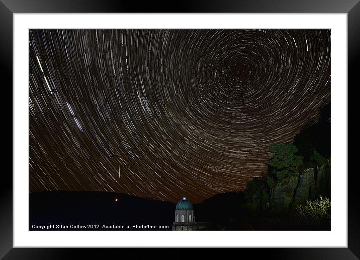 Meteor Star Trails Framed Mounted Print by Ian Collins