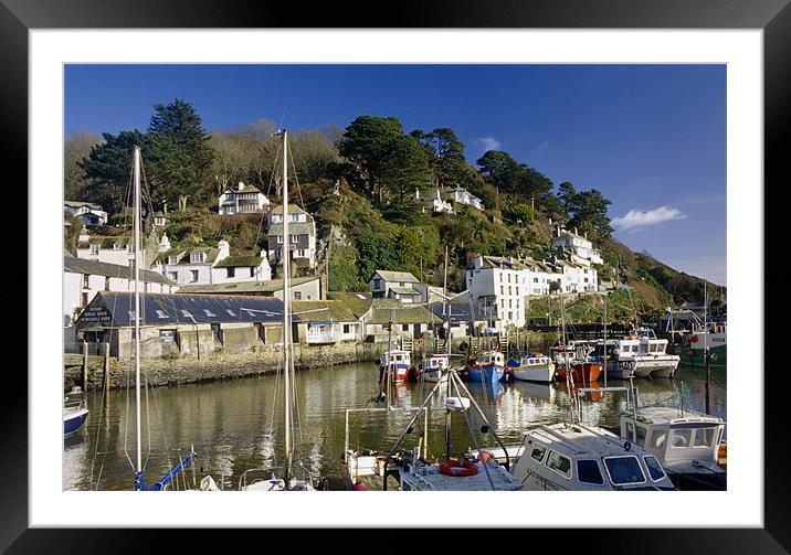 A sunny day in Polperro Harbour, Cornwall Framed Mounted Print by Simon Armstrong