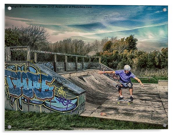 Skate Park Acrylic by Sharon Lisa Clarke